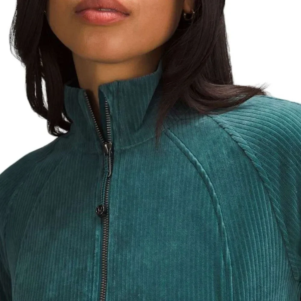 Lululemon Scuba Track Jacket *Velvet Cord Storm Teal